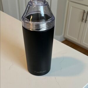 FirstBuddy Black Tumbler with Clear Lid